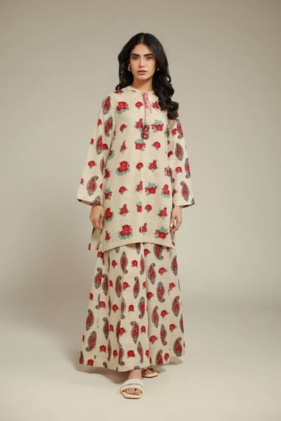 Printed | Textured Cotton | Pants | AED 90.00