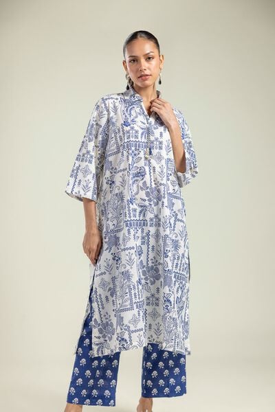 Printed | Cambric | Floral Cambric Kurta | AED 100.00