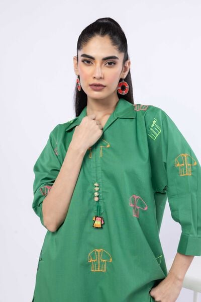 Embroidered | Crosshatch Poplin | Kurta | AED 60.00
