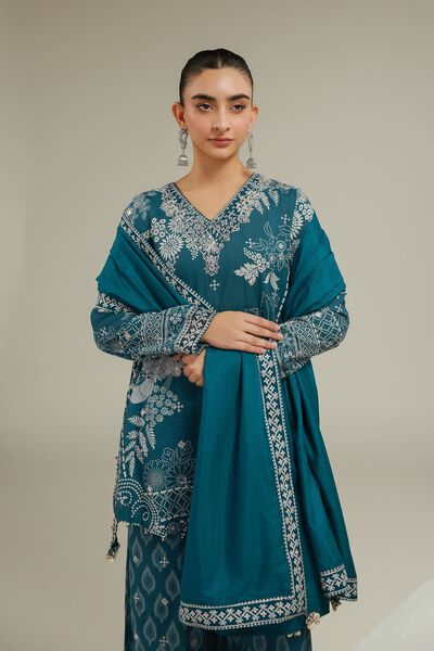 Embroidered | Polyester Silk | Geometric Threadwork Dupatta | AED 75.00