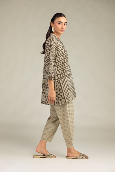 Printed | Cambric | Beige Printed Pants | AED 130.00