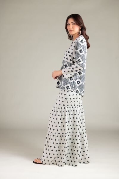 Embroidered | Viscose Crepe | Trousers | AED 60.00