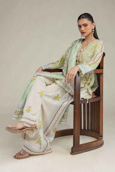 Embroidered | Raw Silk | Floral Spring Shalwar | AED 45.00
