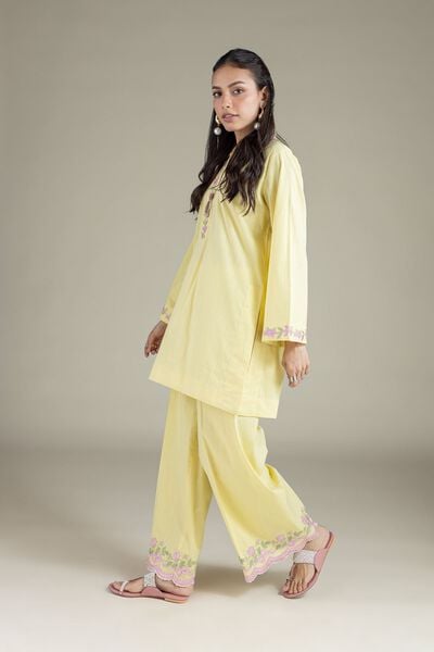 Embroidered | Textured Cambric | Floral Pants | AED 150.00