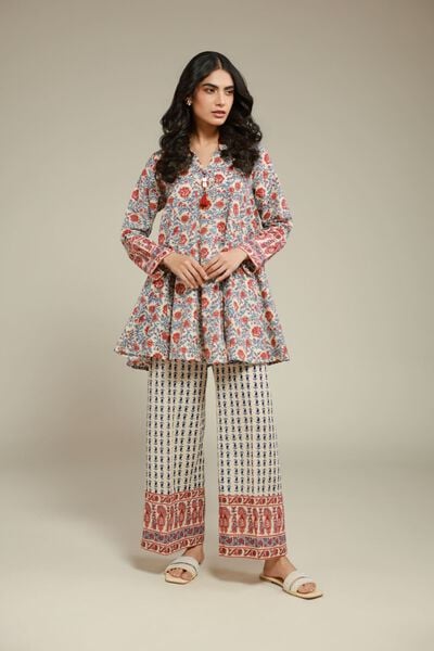 Printed | Textured Cotton | Pants | AED 70.00