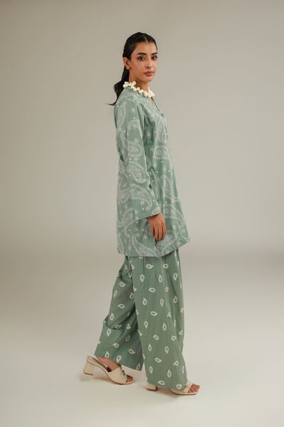 Cambric | Mint Farshi Shalwar | AED 100.00