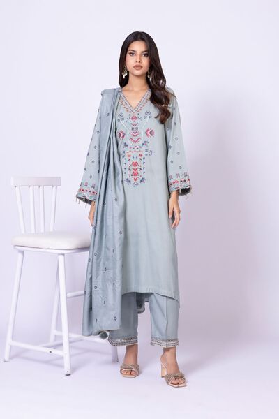 Embroidered | Raw Silk | Pants | AED 30.00