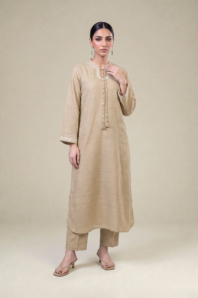 Embroidered | Light Khaddar | Longline Khaddar Kurta | AED 230.00