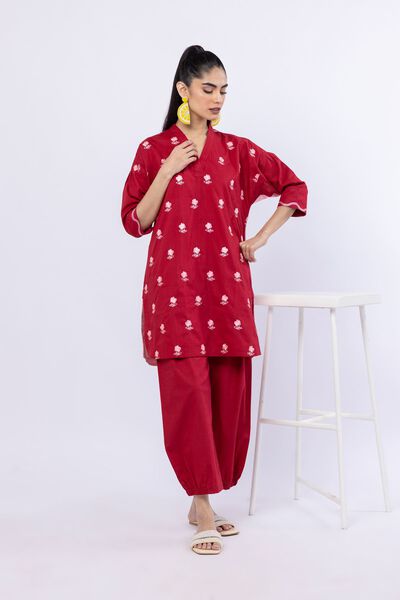Embroidered | Crosshatch Poplin | Kurta | AED 120.00
