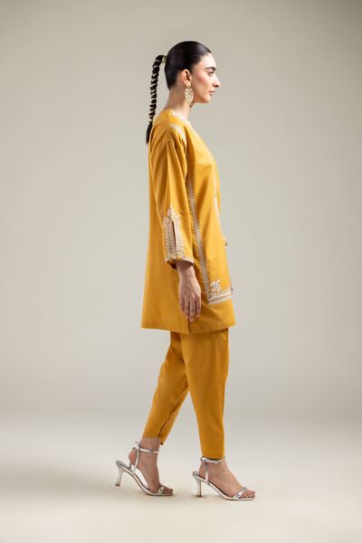 Embroidered |Cotton Dobby | Solid Mustard Shalwar | AED 100.00