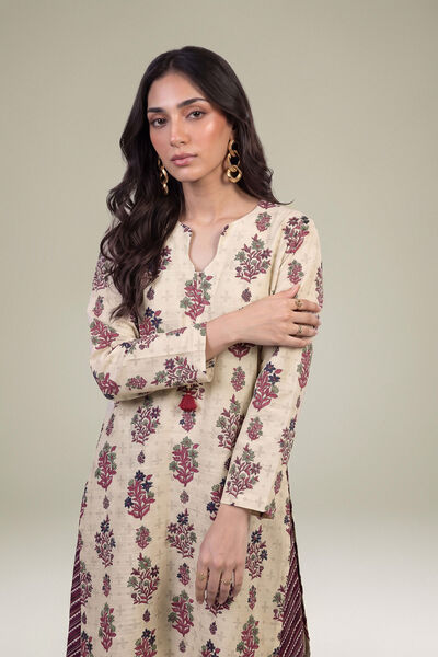 Printed | Light Khaddar | Longline Floral Kurta | AED 150.00