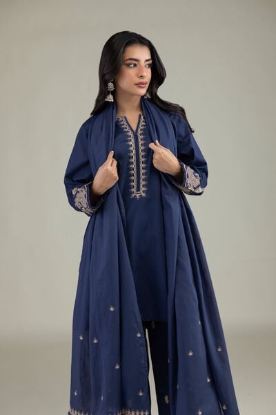 Embroidered | Lawn | Navy Lawn Dupatta | AED 150.00