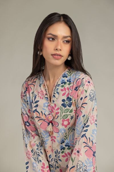 Printed | Cambric | Short Floral Kurta | AED 150.00