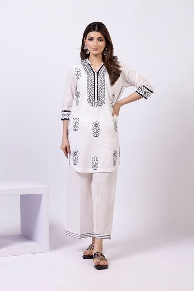 Embroidered | Cambric | Pants | AED 68.00