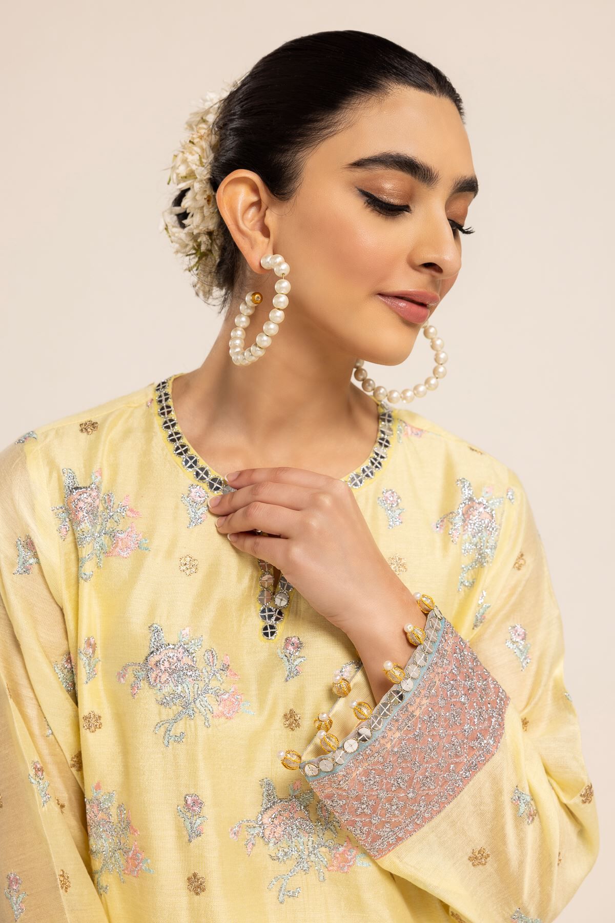 Buy Kurta Embroidered 75.00 AED EST234100 VG YELLOW Khaadi United Arab Emirates