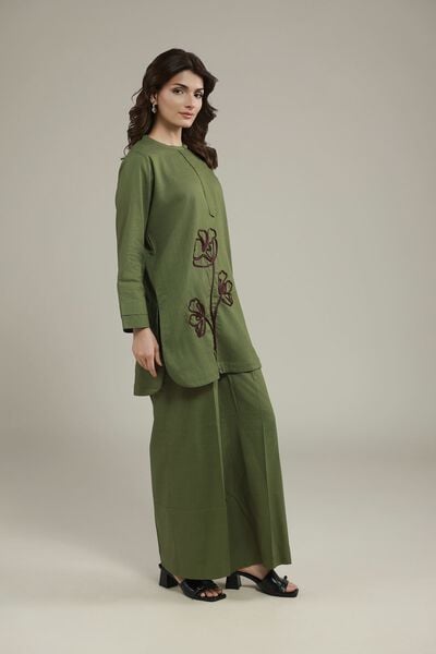 Dyed | Heavy Textured Cotton | Relaxed Fit Pants | AED 60.00