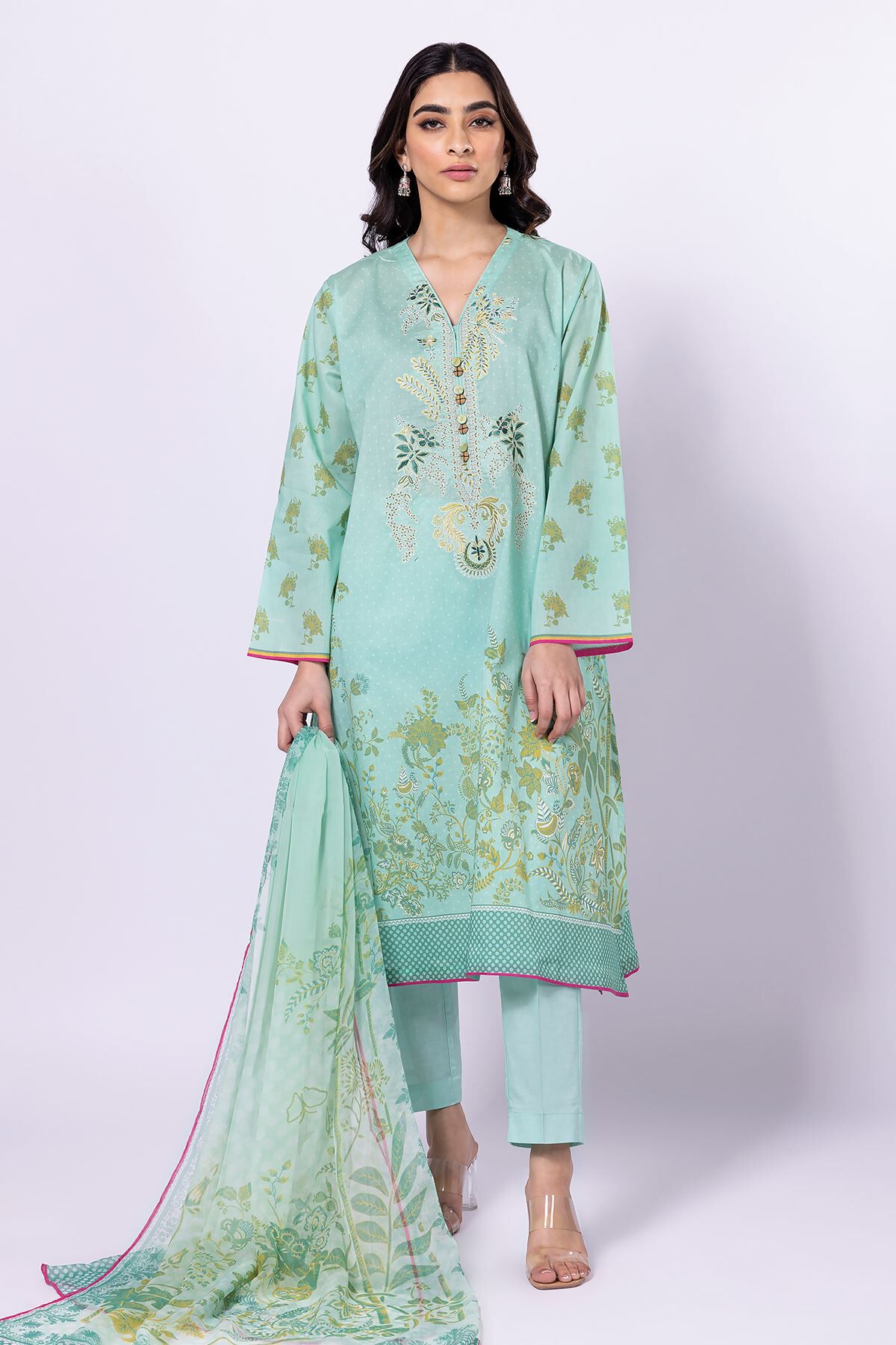 Khaadi three outlet piece lawn 2019