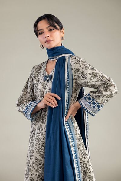 Lawn | Blue Lawn Dupatta | AED 130.00