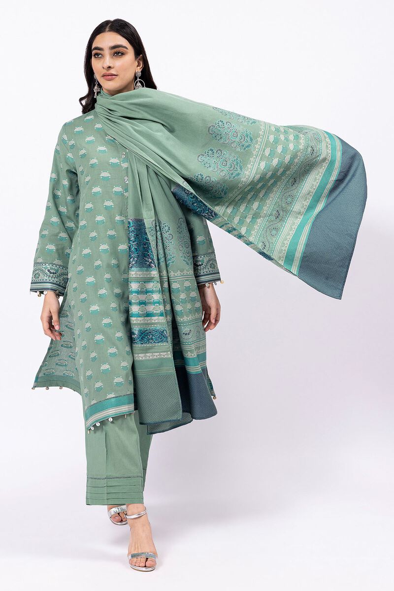 Dyed | Cotton Brosha Jacquard | Fabrics 3 Piece | null