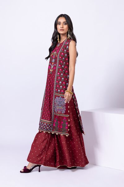 Embroidered | Viscose Oak Silk | Pants | AED 160.00