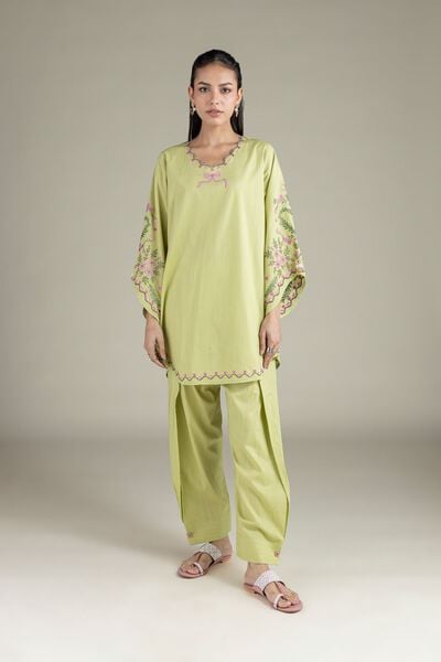 Embroidered | Textured Cambric | Solid Straight Shalwar | AED 80.00