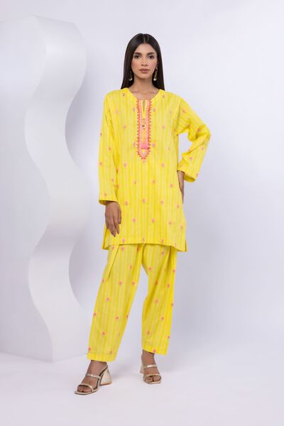 Embroidered | Lurex Stripes | Pants | AED 92.00
