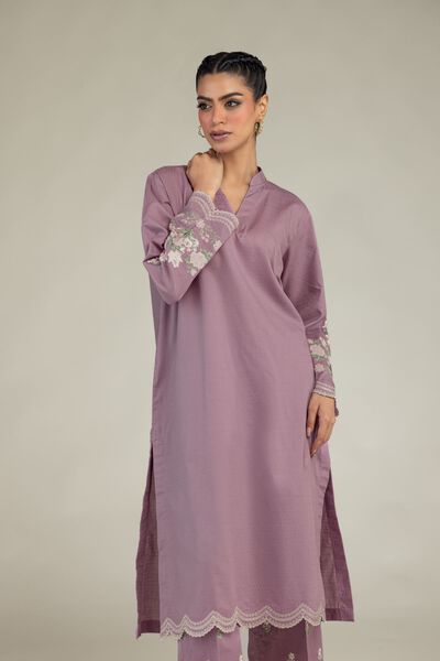 Embroidered | Cotton Dobby | Floral Cotton Kurta | AED 180.00