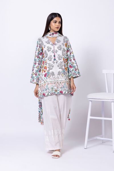 Embroidered | Crosshatch Poplin | Pants | AED 100.00