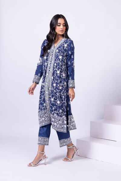 Embroidered | Viscose Oak Silk | Pants | AED 160.00