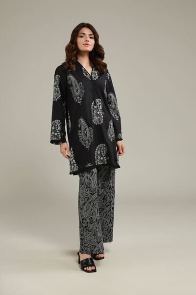 Printed | Cotton Crinkle | Paisley Relaxed Pants | AED 72.00