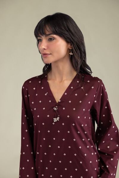 Printed | Cambric | Short V-Neck Kurta | AED 100.00