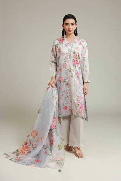 Printed | Satin | Fabrics 3 Piece | AED 200.00