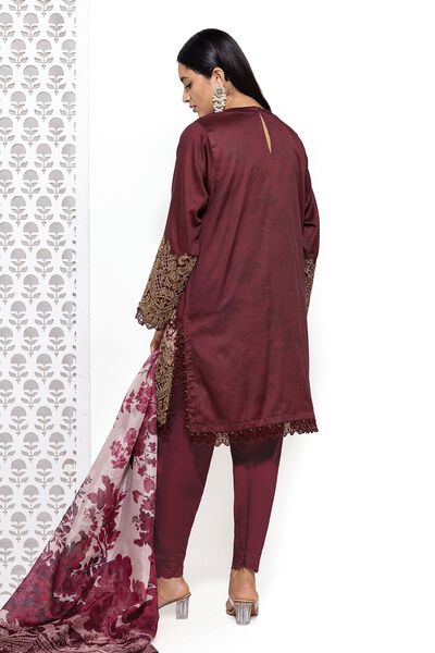 Cotton Satin | Embroidered | Fabrics 3 Piece | AED 100.00