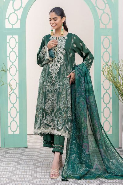 Cotton Satin | Embroidered | Tailored 3 Piece | AED 200.00