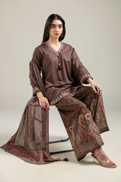 Embroidered | Mesuri | Brown Mesuri Dupatta | AED 80.00