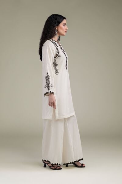 Embroidered | Cotton Dobby | Cotton Dobby Pants | AED 80.00