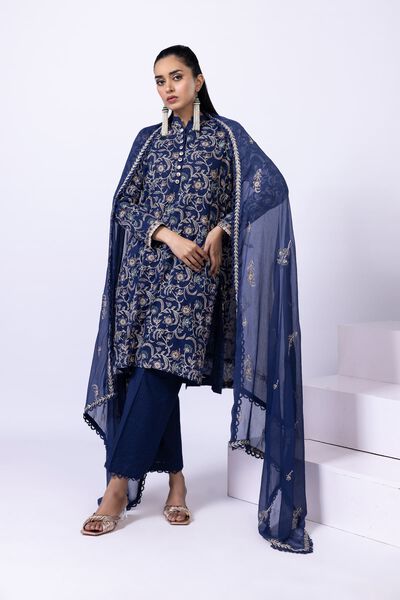 Embroidered | Polyester Crinkle Chiffon | Kurta | AED 90.00
