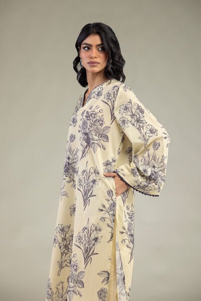 Embroidered | Cambric | Long Floral Kurta | AED 130.00