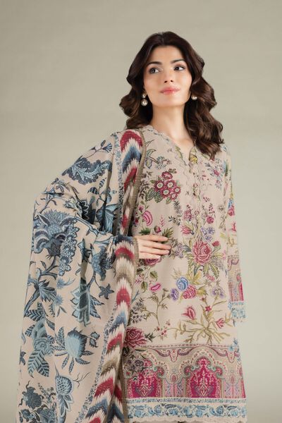 Printed | Mesuri Dobby | Tailored 3 Piece | AED 250.00