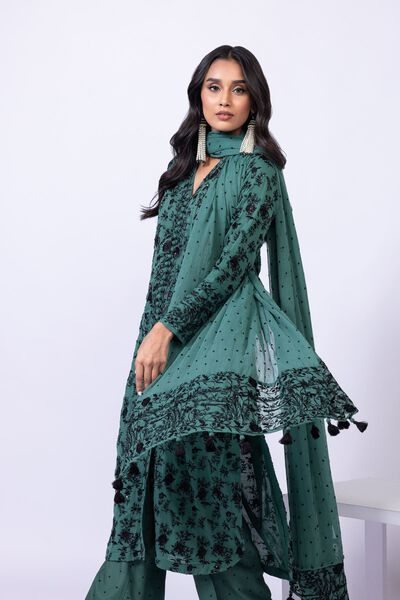 Embroidered | Polyester Crinkle Chiffon | Dupatta | AED 180.00