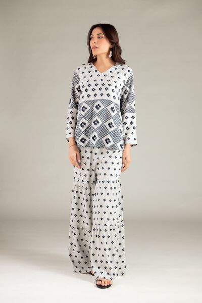Embroidered | Viscose Crepe | Trousers | AED 60.00