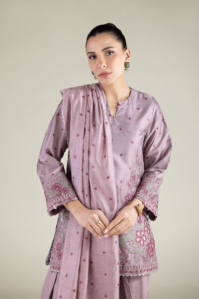 Embroidered | Cotton Net | Floral Draped Dupatta | AED 65.00