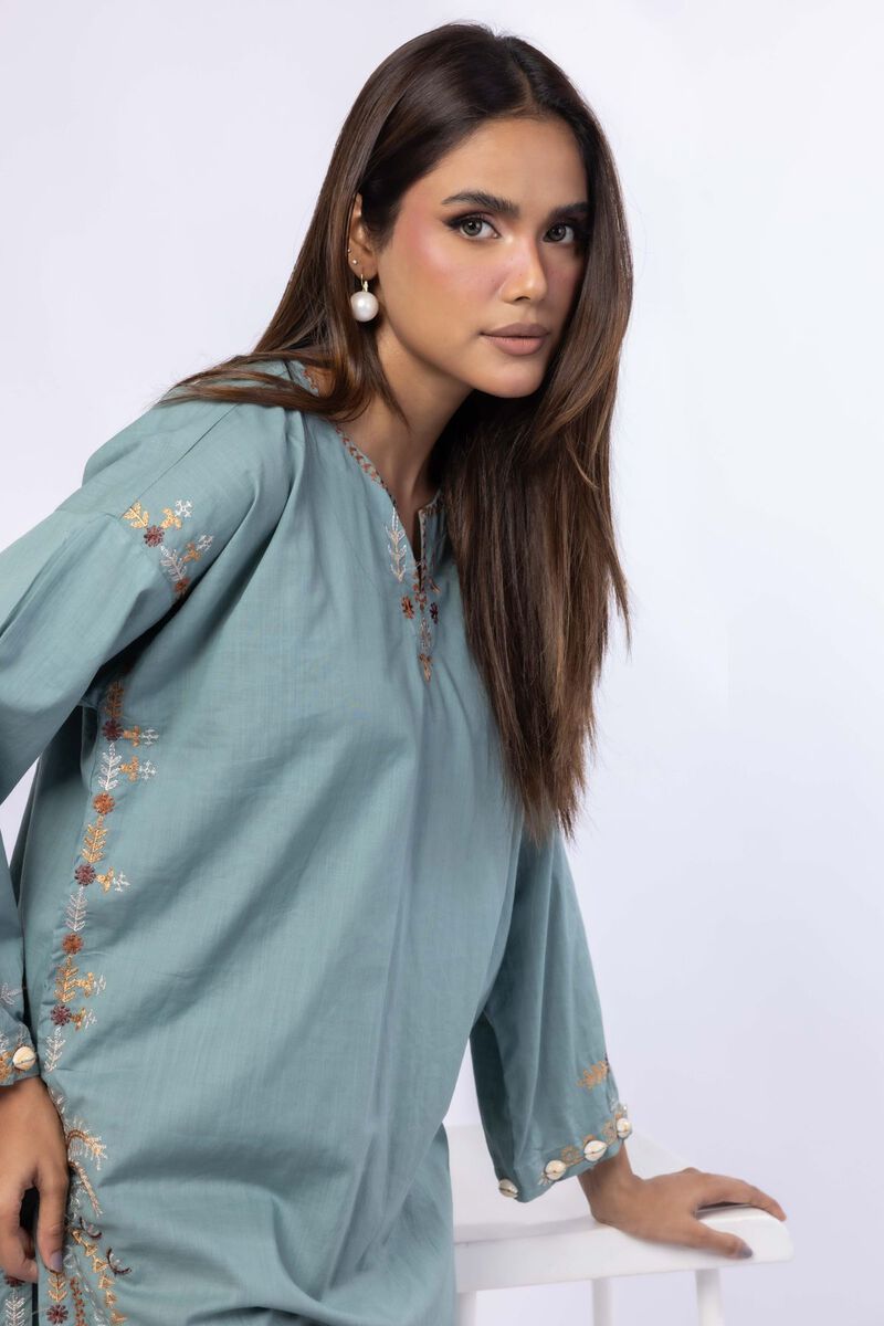 Embroidered | Crosshatch Poplin | Kurta | null