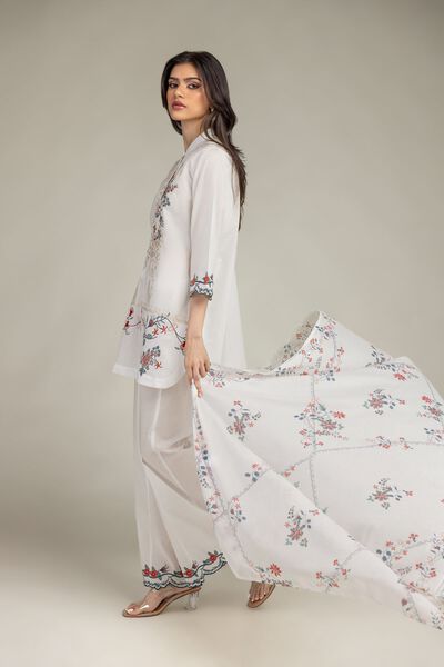 Embroidered | Cotton Net | Floral Cotton Dupatta | AED 80.00