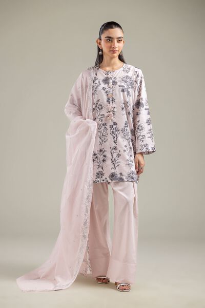 Embroidered | Cotton Dobby | Pink Cotton Shalwar | AED 100.00