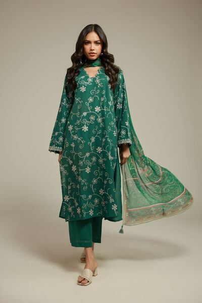 Embroidered | Cambric | Tailored Cambric Set | AED 280.00