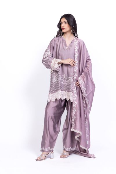 Embroidered | Raw Silk | Pants | AED 72.00