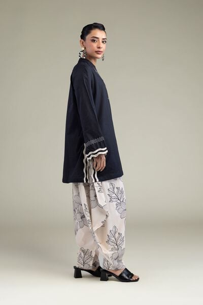 Embroidered | Cotton Dobby | Floral Summer Pants | AED 130.00
