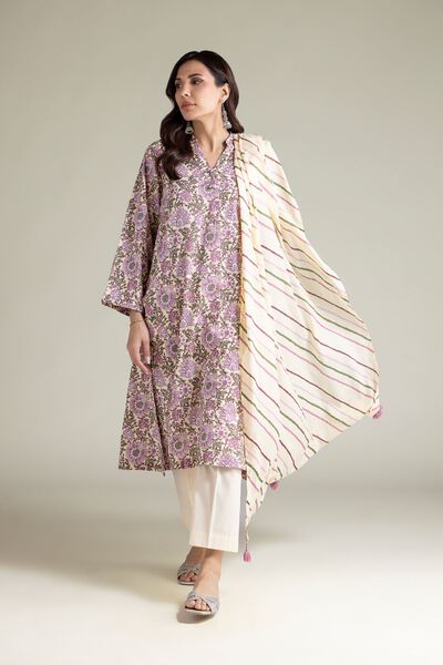 Embroidered | Textured Lawn | Lawn Striped Dupatta | AED 80.00