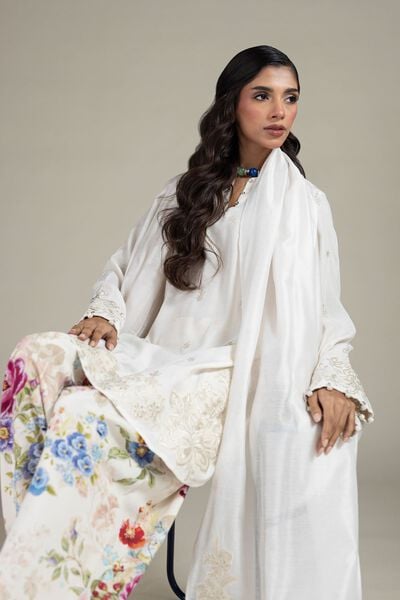 Embroidered | Raw Silk | Tailored Silk Suit | AED 350.00